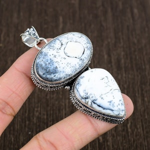 Handmade Dendrite Opal Pendant: 925 Sterling Silver Fine Jewelry