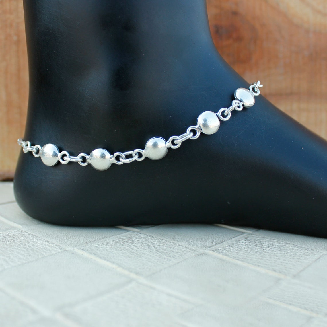 1 pair 925 Sterling silver everyday anklet silver anklet Etsy