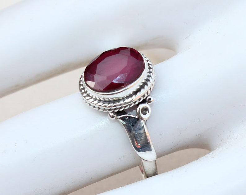 Designer Ring Handmade Ring 925 Sterling Silver Ring Statement Ring Garnet Hydro Gems Ring Wedding Gift Ring Fashionable Jewelry Ring