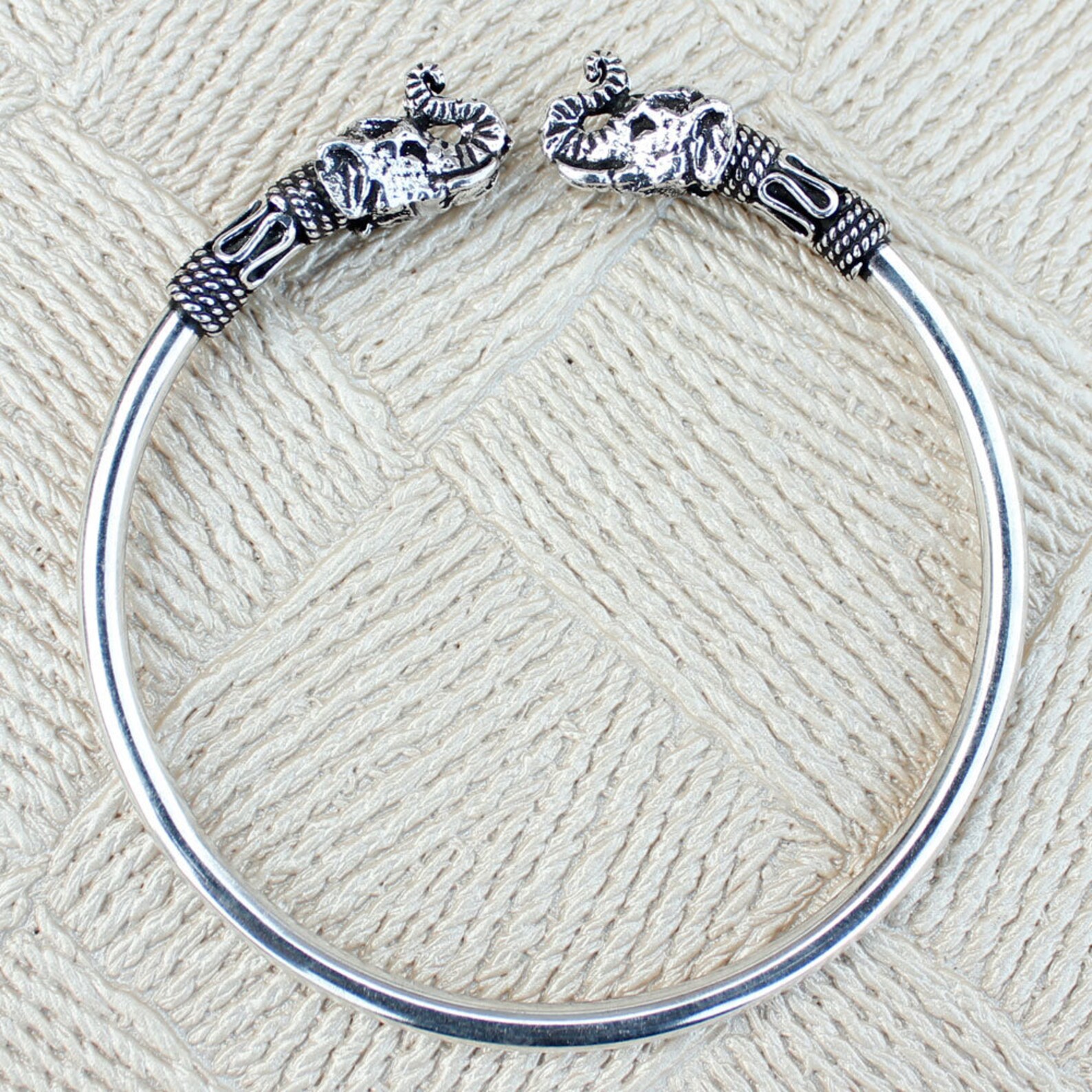 Elephant Bangle Bracelet 925 Sterling Silver Bangle Handmade Etsy