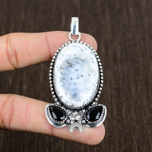 Dendrite Opal Pendant: Handmade 925 Sterling Silver Gemstone Jewelry
