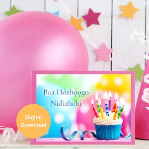 Printable Happy Birthday Card in the Navajo Language; INSTANT DOWNLOAD; Indigenous Native Owned Shops