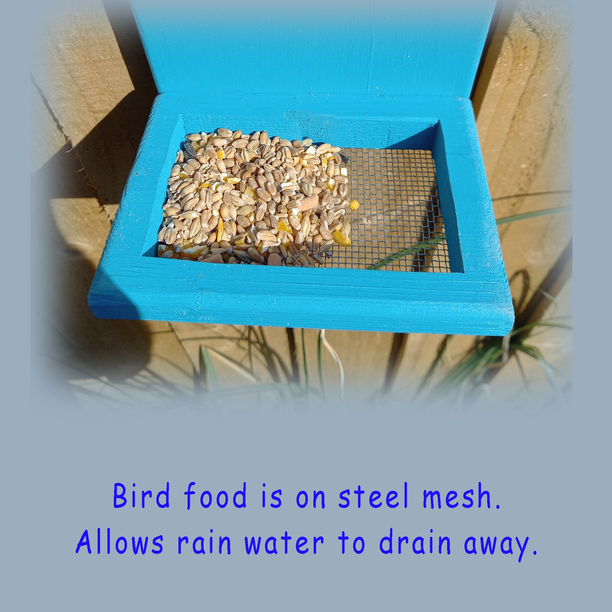 Garden Bird Feeder Mesh Tray. Bird Seed Mealworm Feeder. Rain Etsy
