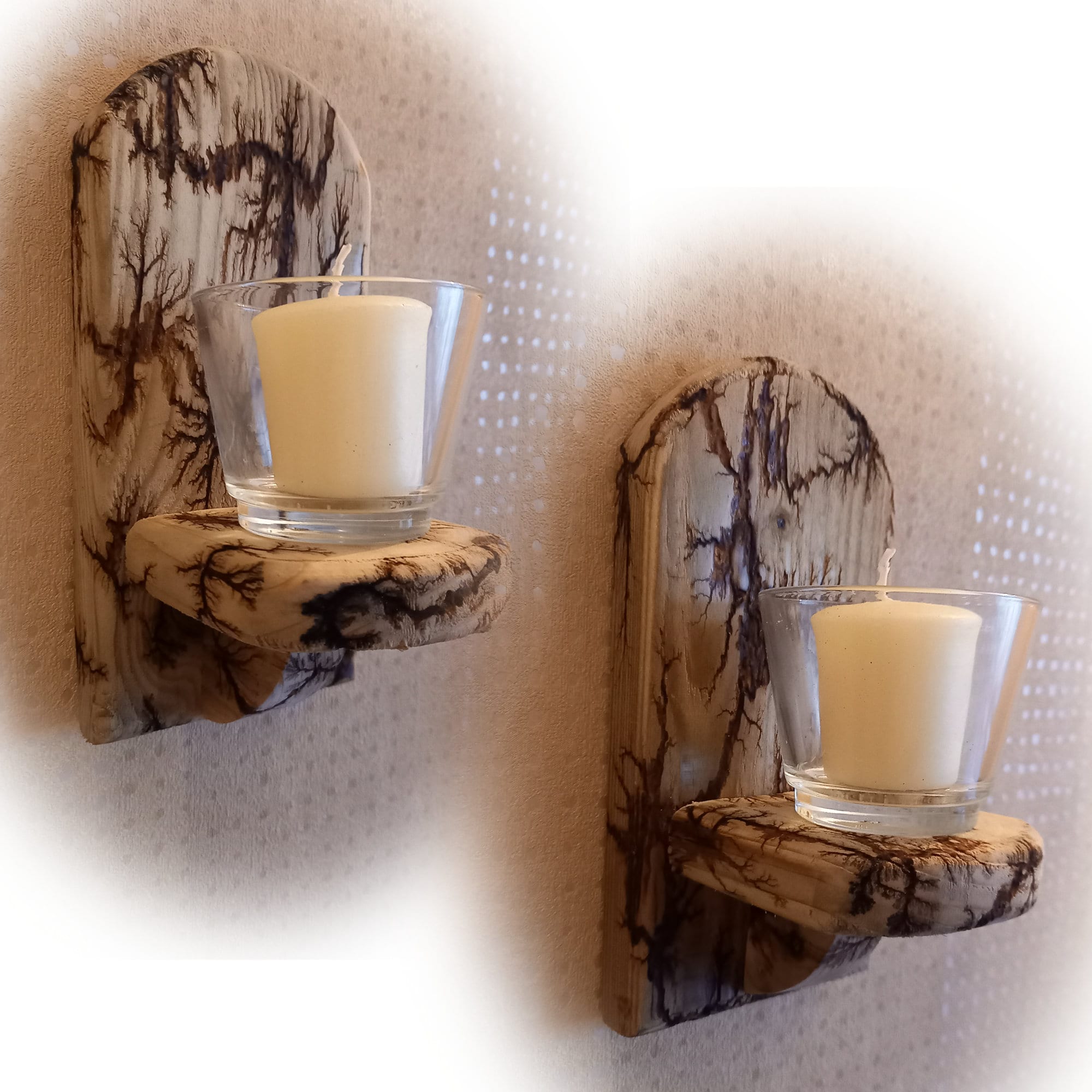 PAIR Votive Tealight Wall Candle Holders Sconces Rustic Etsy