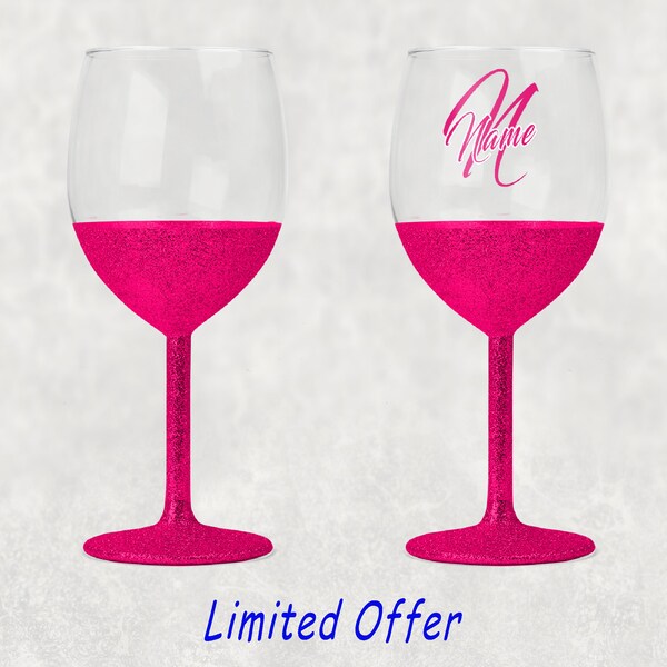 Glitter Wine Glasses Etsy UK