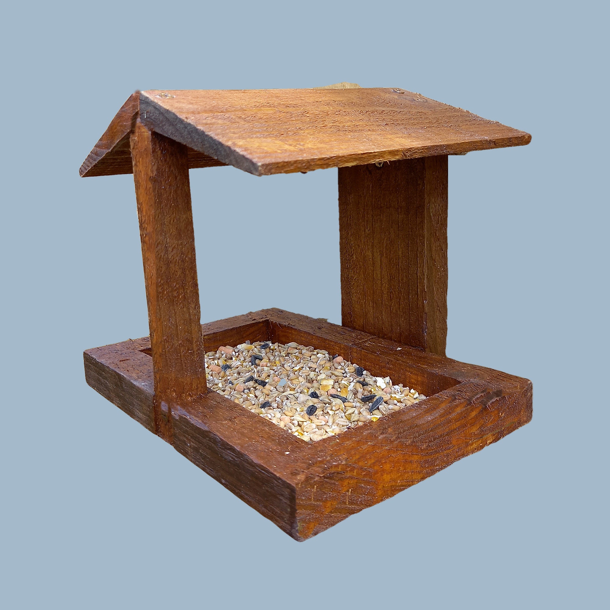 Covered Garden Bird Feeder Mesh Tray For Wall or Fence Bird Etsy