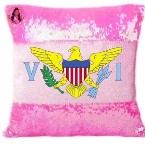 Virgin Islands Pink Sequence Pillow