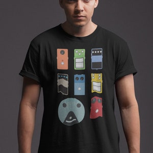 Camicia per chitarra, Regalo per chitarrista, T-shirt a pedale con effetto Stomp Box, Maglietta per musicista, Camicia Rock And Roll, Camicia per cantautori, Per uomo, Per donna