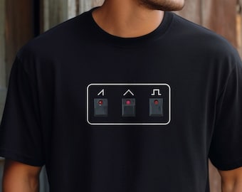 Forme d’onde, chemise synthétiseur, cadeau Beat Maker, tee-shirt producteur de musique, t-shirt techno, cadeau musical, T-shirt EDM, chemise Dj synthétiseur analogique séquentiel