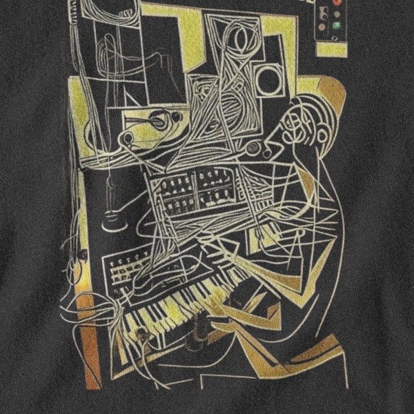 Pablo Picasso Synthesizer Shirt, Modular Synth, Beat Maker Gift, Music Producer Tee, Analog Synth Keyboard Player, Music Gift, Dj Shirt