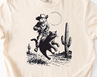 Funny Cowboy Mouse Shirt Comfort Colors T Shirt for Men Women Guys Meowdy Cat Shirt Western Theme Gifts Retro Vintage Rodeo Cute Mouse Tee
