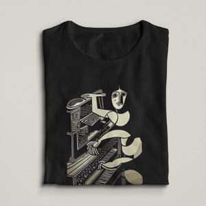 Camiseta de sintetizador de Pablo Picasso, sintetizador modular, regalo para creadores de ritmos, camiseta para productores musicales, tecladista de sintetizador analógico, regalo musical, camiseta de DJ