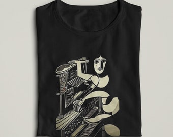 Maglietta con sintetizzatore Pablo Picasso, sintetizzatore modulare, regalo per beatmaker, maglietta per produttore musicale, suonatore di tastiera sintetizzatore analogico, regalo musicale, maglietta per DJ