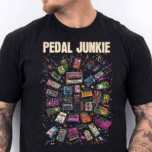 Maglietta Pedal Junkie, maglietta con accordi per chitarra, regalo divertente per musicisti, regali per chitarristi, maglietta sarcastica, maglietta con slogan "Strofa degli effetti"