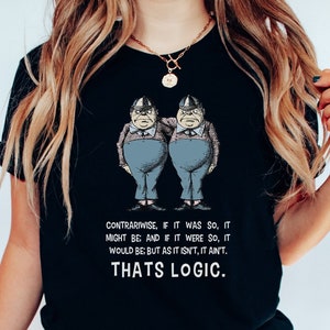 Alice in Wonderland Shirt, Tweedles Tshirt, Mad Hatter Tea Party, Cheshire Cat Tee, Wonderland Gift, Alice Shirt, We&#39;re All Mad