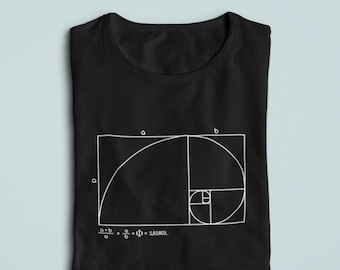 Fibonacci Shirt, Math Art, Science Engineer Shirt, Nerdy Tshirt, Golden Ratio T-Shirt, Mathematics Tee, Golden Spiral