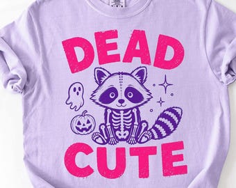 Maglietta di Halloween con scheletro di procione carino e morto, maglietta con scheletro di procione carino, maglietta di Halloween con animali, regalo per la stagione spettrale, maglietta Boo Crew