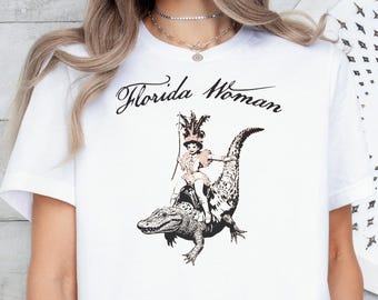 Florida Woman Shirt, Comfort Colors Florida Alligator, Funny Y2K Shirt, Gator Croc Meme Shirt, Gift for girlfriend, Gift for Boyfriend