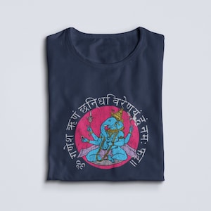 Ganesh Shirt, Lord Ganesha Tshirt, Yoga Tee, Hindu God Gift, Om Gifts, Mantra T-Shirt,Yoga Clothing,Elephant Shirt,Ganpati,Distressed Design