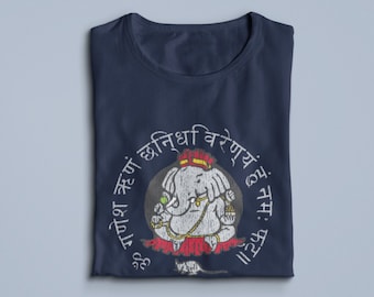 Ganesh Shirt, Lord Ganesha Tshirt, Yoga Tee, Hindu God Gift, Om Gifts, Mantra T-Shirt,Yoga Clothing,Elephant Shirt,Ganpati,Distressed Design