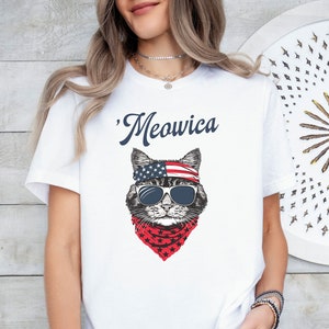 USA Meowica Shirt, Patriotic Cat 4th Of July Shirt, Merica USA T Shirt, Murica Shirt, Independence Day Tee, 4th July Cat Lovers Shirt
