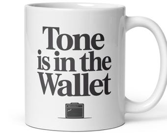 Tazza "Il suono è nel portafoglio", Tazza divertente con chitarra, Regalo per chitarrista, Regalo umoristico per musicisti, Battuta sull'attrezzatura da chitarrista, Abbigliamento rock