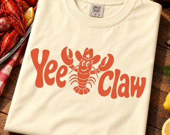 Yee Claw Yee Haw Comfort Colors T-Shirt, Cowboy Crawfish Meme