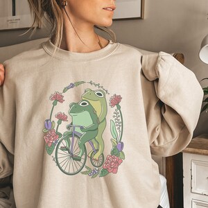 Retro Frog Sweatshirt, Classic Book Cottagecore Froggy Sweatshirt, Graphic Sweater, Toad Mushroom Frog Lover Sweatshirt, Mom Shirt Gif
