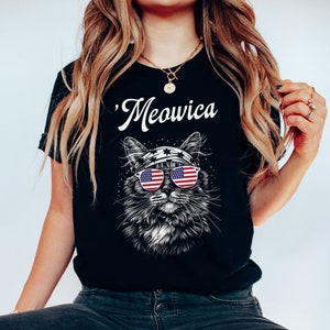 USA Meowica Shirt, Patriotic Cat 4th Of July Shirt, Merica USA T Shirt, Murica Shirt, Independence Day Tee, 4th July Cat Lovers Shirt