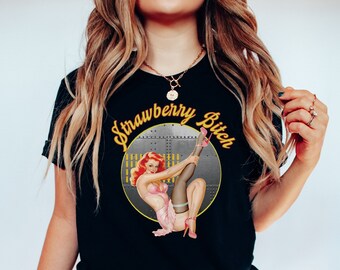 WWII Nose Art T-Shirt: Retro Pin Up Girl Aviation Tee