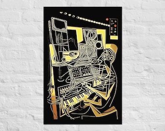 アート・デザイン・音楽 PICASSO Pablo Picasso Style Poster, Synthesiser Art Poster, Modular Synth