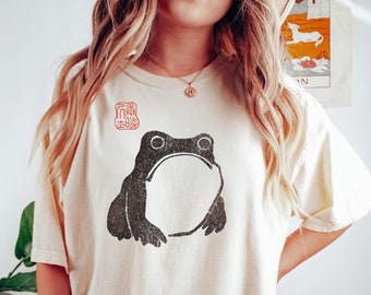 Camiseta con diseño de rana Matsumoto Hoji, colores cómodos