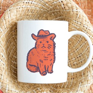 Taza de café con gato vaquero, taza con cita divertida de Meowdy Partner, regalo para amantes de los gatos, taza para gatos con música country occidental, idea de regalo para amigos, regalo novedoso