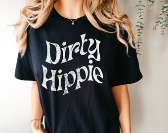 Comfort Colors Dirty Hippie Graphic Tee, Retro Boho Shirt