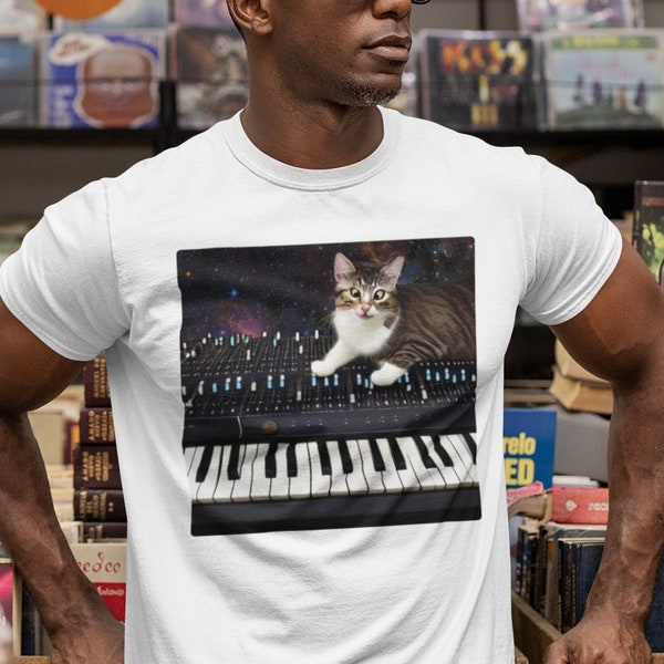 Synthesizer Cat Shirt, Modular Synth, Beat Maker Gift, Music Producer Tee, Techno Tshirt, Music Gift, Analog Synth Shirt, Dj Shirt