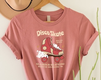 Koszulka Disco Skate, koszulka Retro Vintage 70s, koszulka Roller Skater, koszulka Roller Disco, prezent dla Roller Skating, prezent dla Roller Derby, koszulka Roller Girl