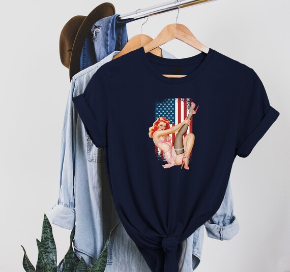 ピンナップガール シャツ、セクシーなピンナップガール T シャツ、独立