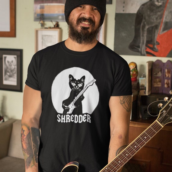 Shredder Cat Playing Guitar Shirt, Guitar Player Gift, Music Tee