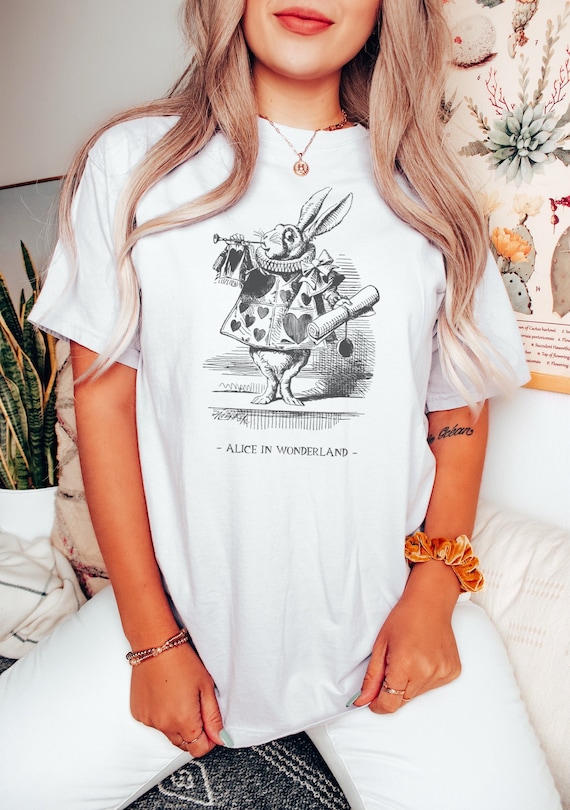 Alice in Wonderland Shirt, White Rabbit Tshirt, Mad Hatter Tea