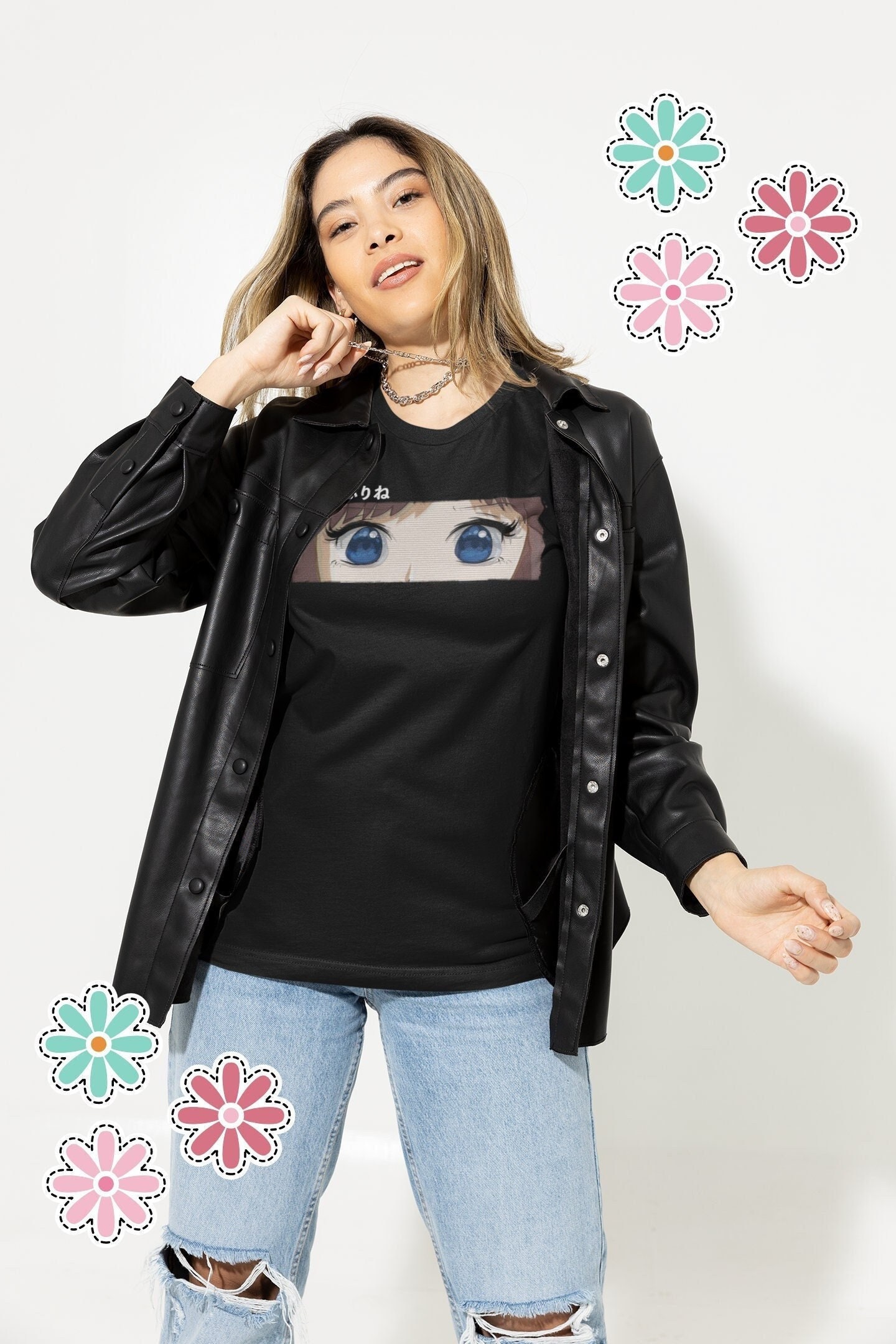 Japonês streetwear e menina anime camiseta roupas com capa de braço gráfico  topo harajuku kawaii verão topos para mulher t camisa