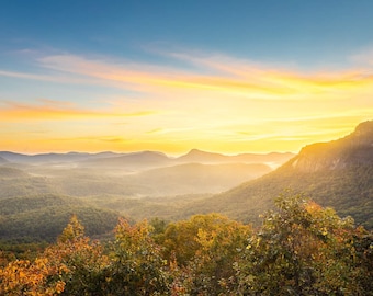 Blue Ridge mountains print,canvas print,sunrise photograph,Smoky Mountains,Nature print,Appalachian mountain photo, North Carolina print