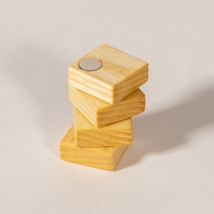 4 Fridge Magnets made out of Ash wood | Handmade from Solid and High Quality Wood for a pin wall or as a gift
