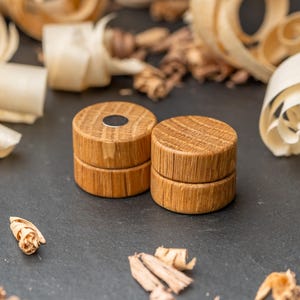 4 Fridge Magnets made out of Oak | Handmade from Solid and High Quality Wood for a pin wall or as a gift