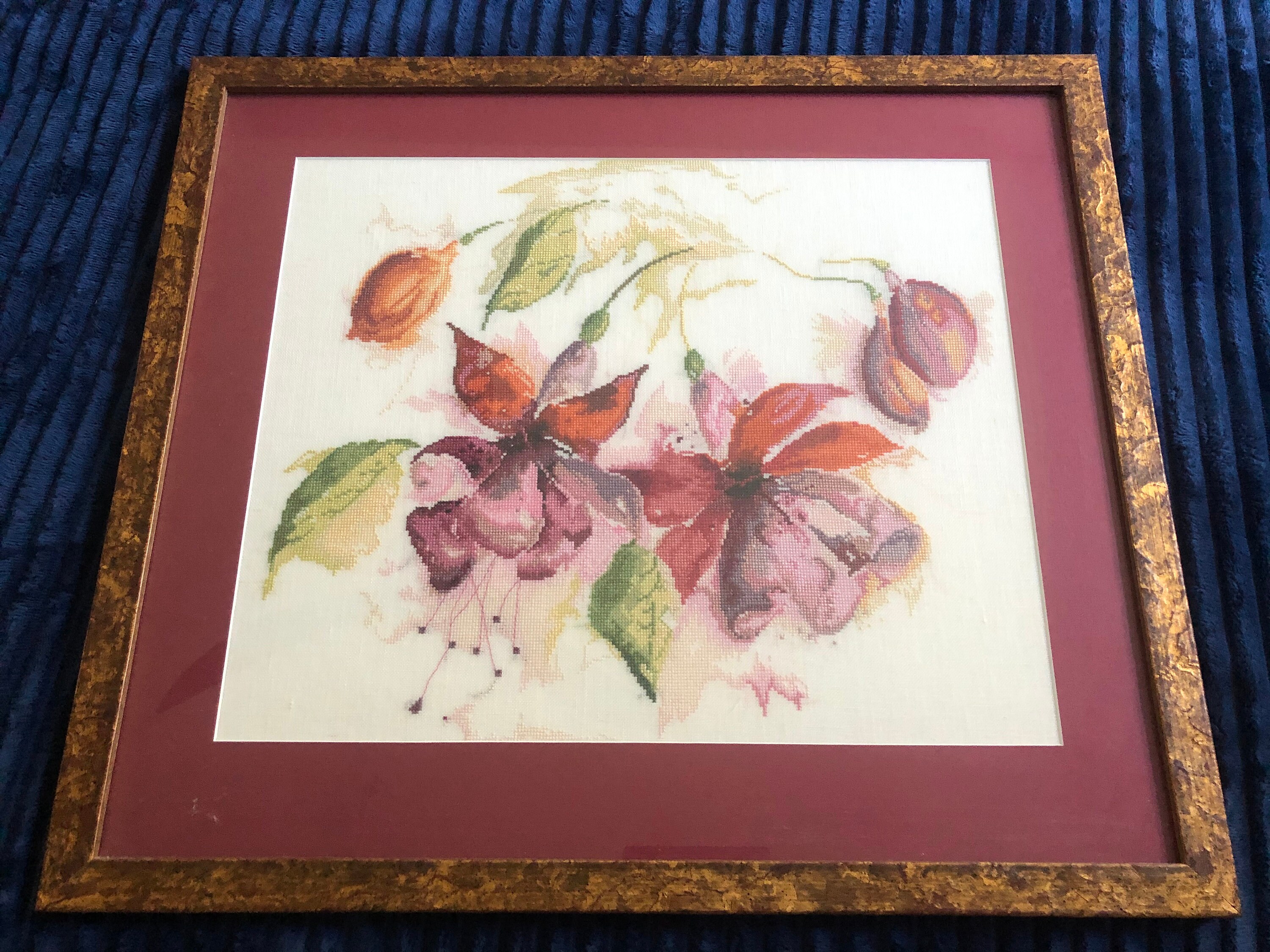 Framed completed counted cross stitch Etsy