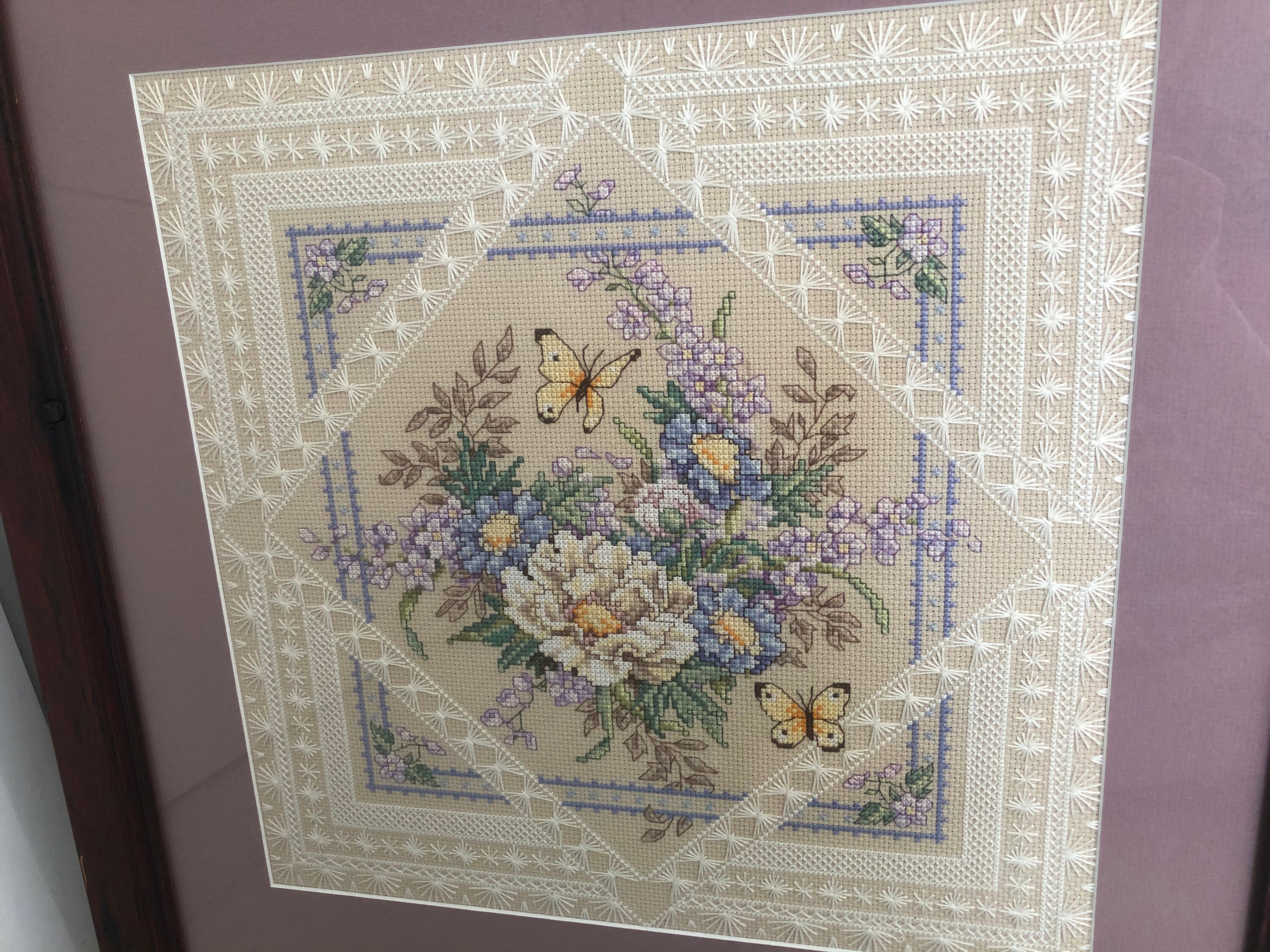 Completed framed counted cross stitch Etsy