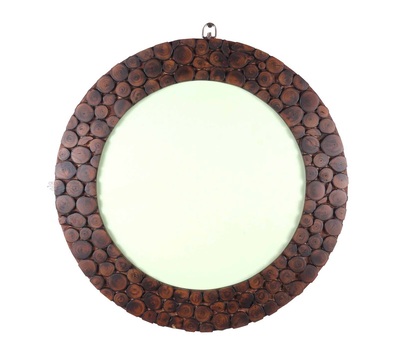 Wooden Wall Mirror Decorative Cut Peaces Antique Frame Round Etsy