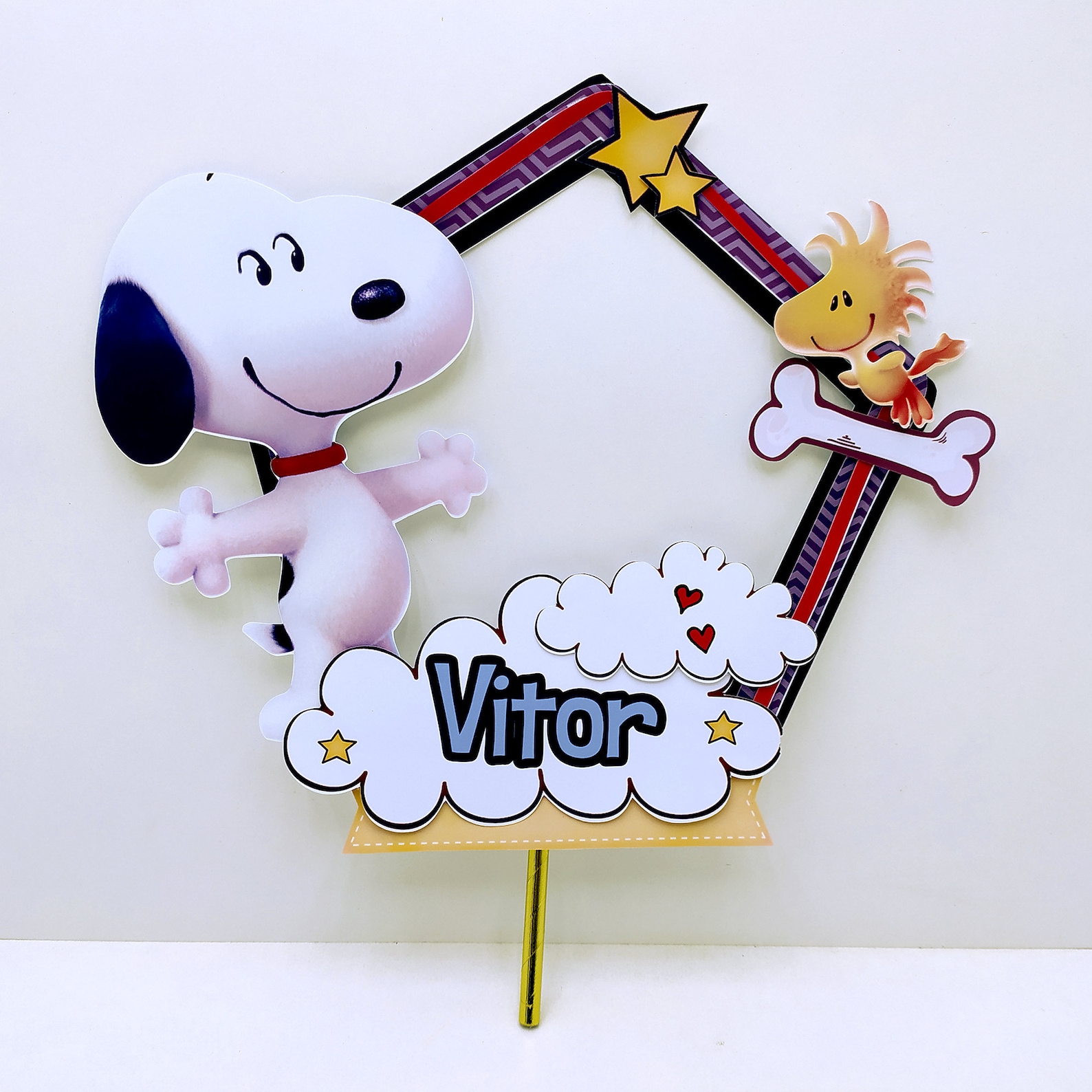 Personalized Snoopy Theme Cake Topper Etsy