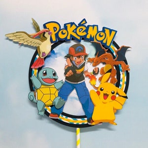 Personalized Pokemon Theme Cake Topper | Etsy