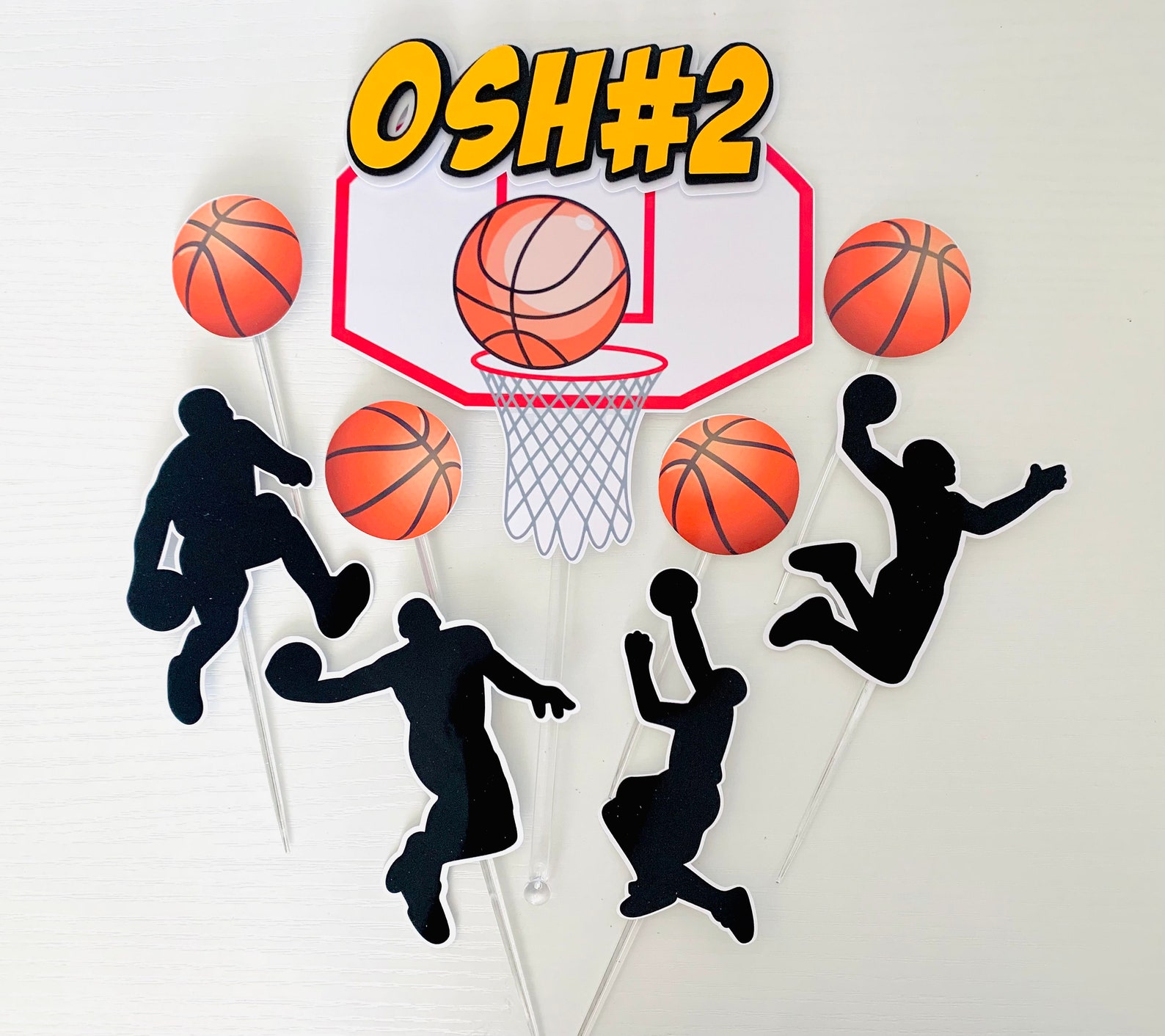 Personalized Basketball Theme Cake Topper Etsy 