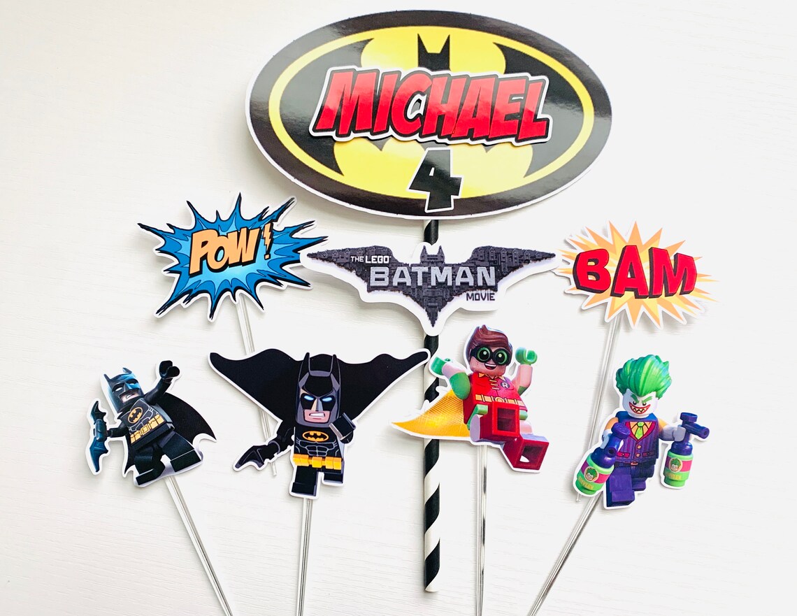 Personalized Batman Theme Cake Topper Etsy
